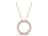 Rose gold Round Diamond Pavé Circle Pendant_7