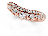 Rose gold Round Diamond Pavé Contour Band with Prong Setting_10