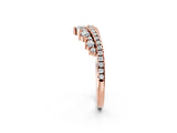 Rose gold Round Diamond Pavé Contour Band with Prong Setting_11
