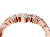 Rose gold Round Diamond Pavé Contour Band with Prong Setting_13