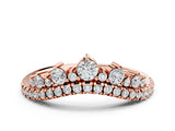 Rose gold Round Diamond Pavé Contour Band with Prong Setting_9