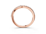 Rose gold Round Diamond Pavé Curved Band with Shared Prong Setting_7