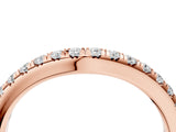 Rose gold Round Diamond Pavé Curved Band with Shared Prong Setting_8