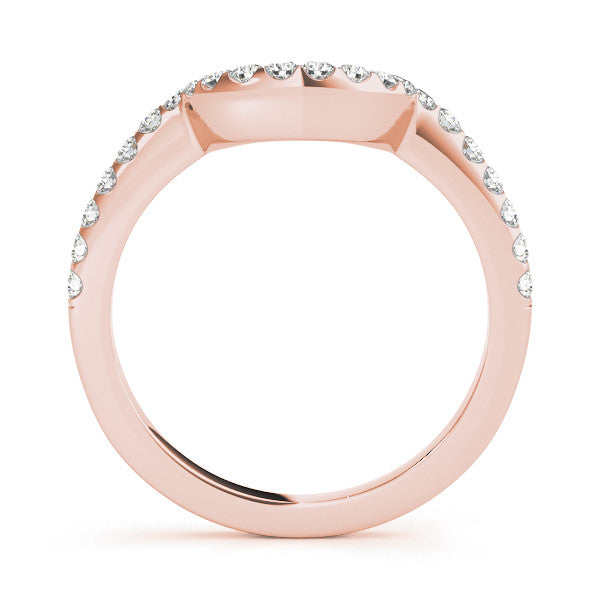 Rose gold Round Diamond Pavé Curved Eternity Band 1