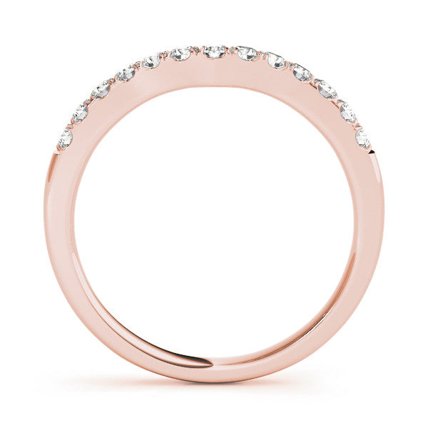 Rose gold Round Diamond Pavé Curved Eternity Band with Shared Prong Setting 1
