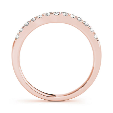 Rose gold Round Diamond Pavé Curved Eternity Band with Shared Prong Setting 1