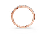 Rose gold Round Diamond Pavé Curved Eternity Band with Shared Prong Setting_7