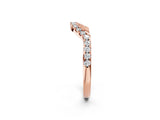 Rose gold Round Diamond Pavé Curved Wedding Band with Shared Prong Setting_2