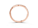 Rose gold Round Diamond Pavé Curved Wedding Band with Shared Prong Setting_3