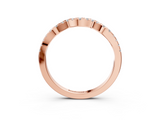 Rose gold Round Diamond Pavé Curved Wedding Band_7