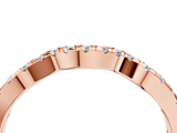 Rose gold Round Diamond Pavé Curved Wedding Band_8