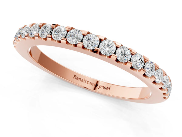Rose gold Round Diamond Pavé Eternity Band with Micro Prong Setting