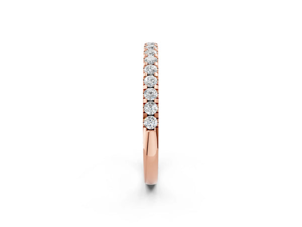 Rose gold Round Diamond Pavé Eternity Band with Micro Prong Setting