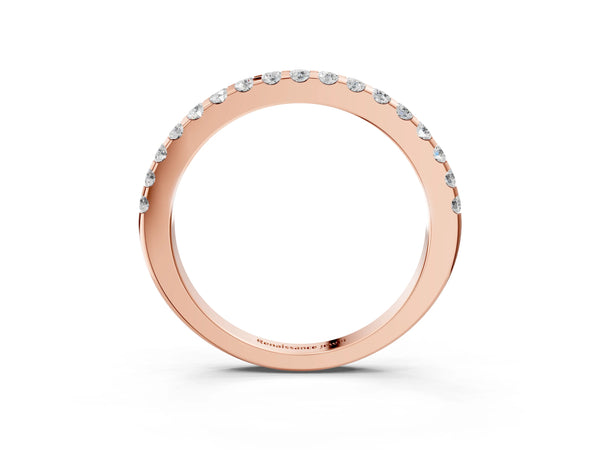 Rose gold Round Diamond Pavé Eternity Band with Micro Prong Setting