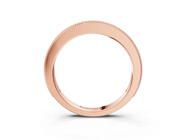 Rose gold Round Diamond Pavé Eternity Band with Milgrain Edge