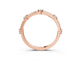 Rose gold Round Diamond Pavé Eternity Band with Prong Setting_11