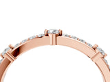 Rose gold Round Diamond Pavé Eternity Band with Prong Setting_12