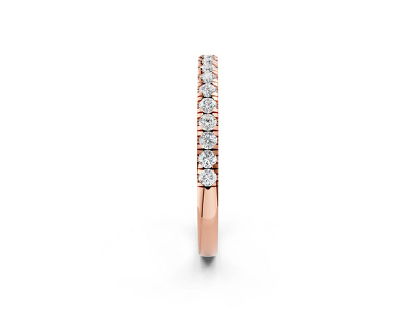 Rose gold Round Diamond Pavé Eternity Band with U-Prong Setting