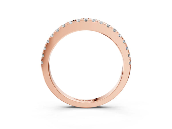 Rose gold Round Diamond Pavé Eternity Band with U-Prong Setting