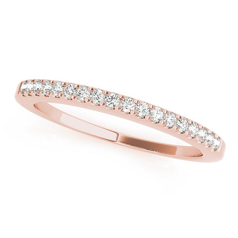 Rose gold Round Diamond Pavé Eternity Band with U-Prong Setting