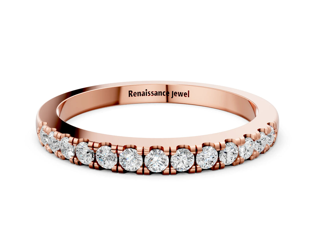 Rose gold Round Diamond Pavé Eternity Band_4
