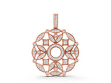 Rose gold Round Diamond Pavé Filigree Pendant_4