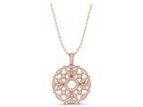 Rose gold Round Diamond Pavé Filigree Pendant_5