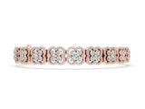 Rose gold Round Diamond Pavé Flower Motif Tennis Bracelet with Four-Prong Setting_11