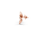 Rose gold Round Diamond Pavé Flower Stud Earrings_1