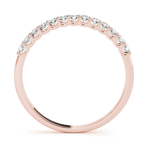 Rose gold Round Diamond Pavé Half-Eternity Band 1