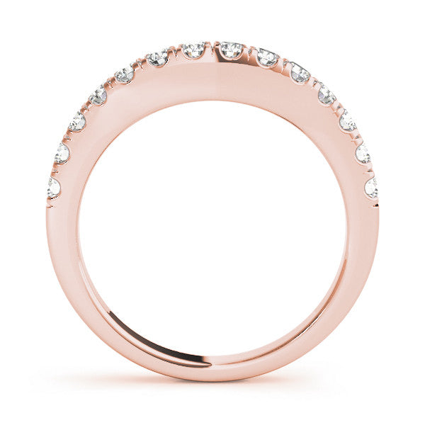 Rose gold Round Diamond Pavé Half Eternity Band with Shared Prong Setting 1