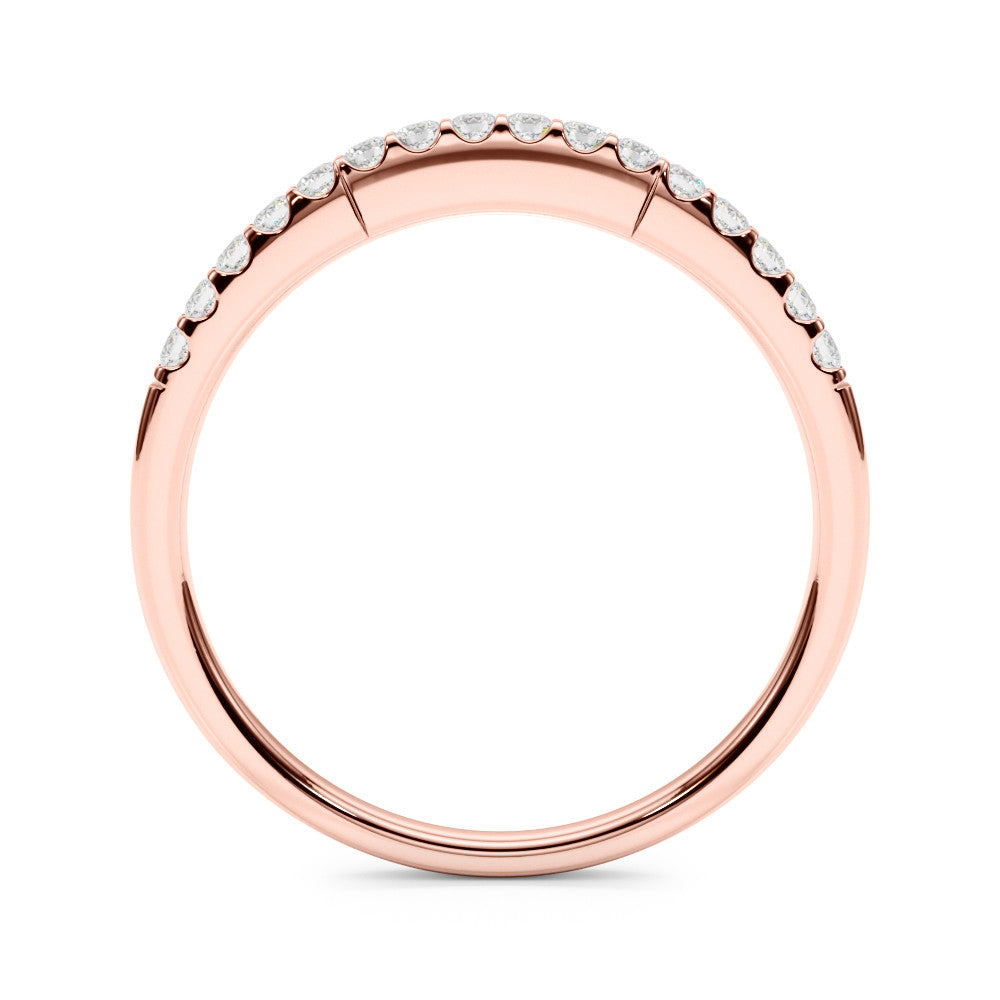 Rose gold Round Diamond Pavé Half-Eternity Band with Shared Prong Setting 2