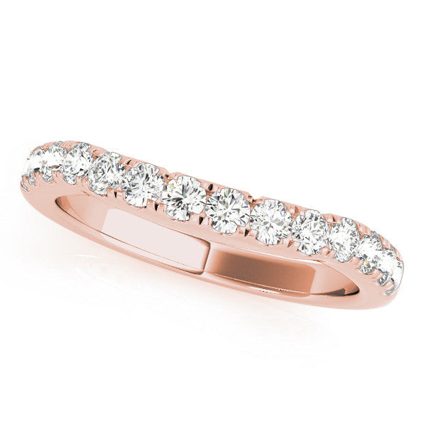 Rose gold Round Diamond Pavé Half Eternity Band with Shared Prong Setting
