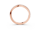 Rose gold Round Diamond Pavé Half Eternity Band with Shared Prong Setting_119