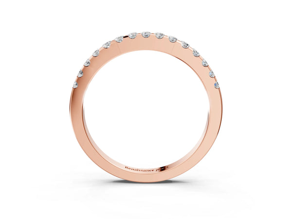 Rose gold Round Diamond Pavé Half-Eternity Band with Shared Prong Setting