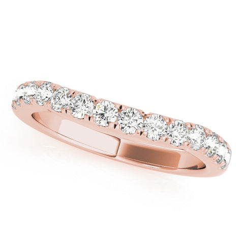 Rose gold Round Diamond Pavé Half Eternity Band with Shared Prong Setting
