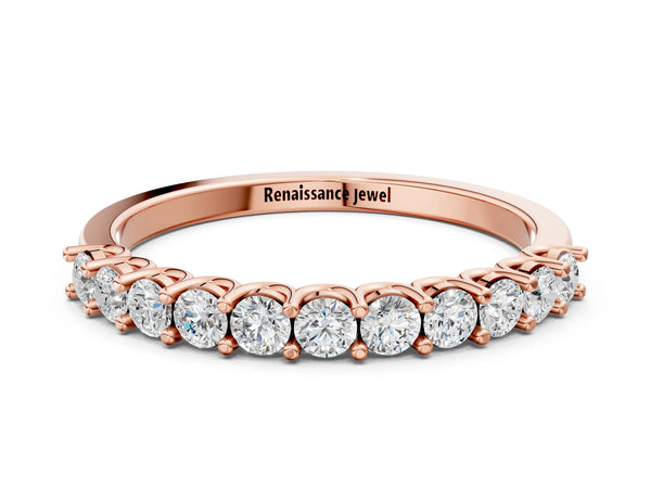 Rose gold Round Diamond Pavé Half-Eternity Band