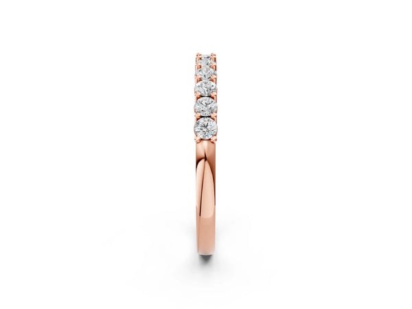 Rose gold Round Diamond Pavé Half-Eternity Band