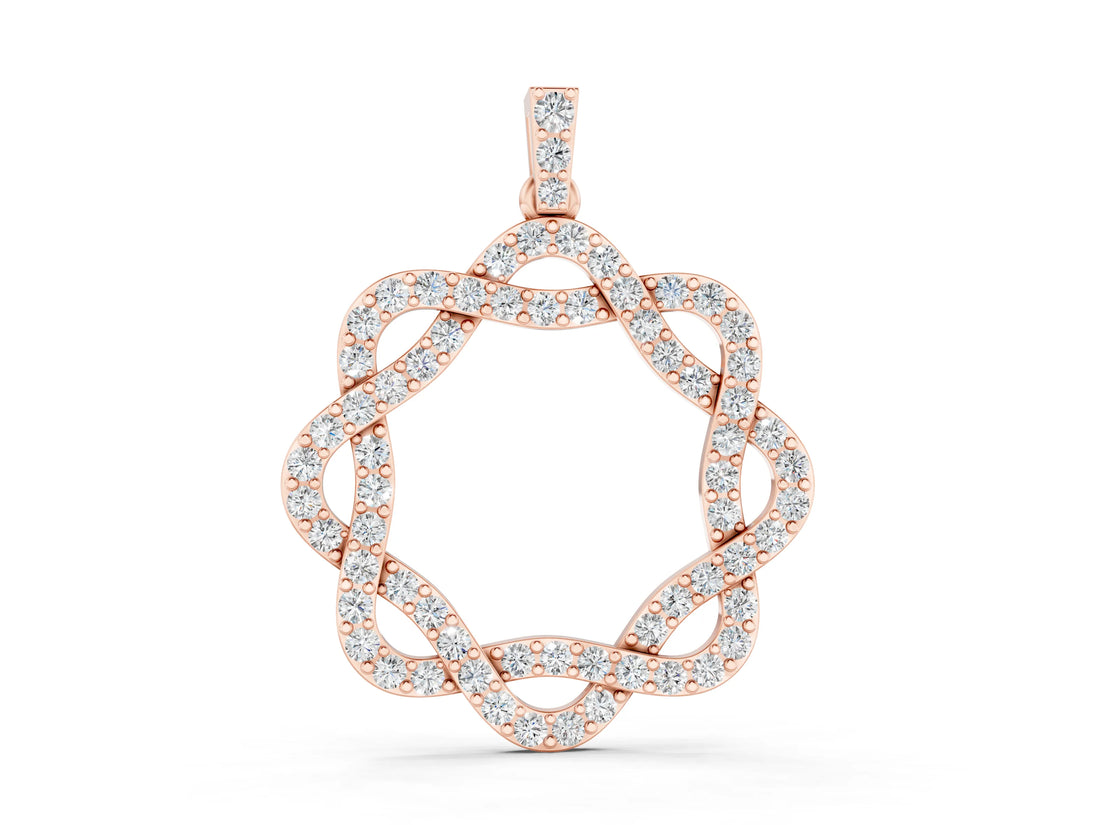 Rose gold Round Diamond Pavé Infinity Pendant with Prong Setting_6