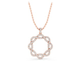 Rose gold Round Diamond Pavé Infinity Pendant with Prong Setting_7