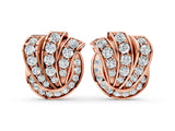 Rose gold Round Diamond Pavé Knot Stud Earrings