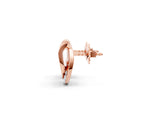 Rose gold Round Diamond Pavé Knot Stud Earrings_1