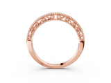 Rose gold Round Diamond Pavé Milgrain White Gold Eternity Band_7