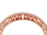 Rose gold Round Diamond Pavé Milgrain White Gold Eternity Band_8