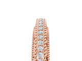 Rose gold Round Diamond Pavé Milgrain White Gold Eternity Band_9