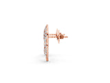 Rose gold Round Diamond Pavé Olive Branch Stud Earrings_1