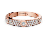 Rose gold Round Diamond Pavé Promise Ring with Round Diamond Accents