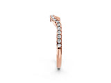 Rose gold Round Diamond Pavé-Set Contoured Wedding Band_18