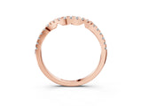 Rose gold Round Diamond Pavé-Set Contoured Wedding Band_19