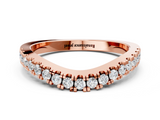 Rose gold Round Diamond Pavé Set Curved Band with Shared Prong Setting_4